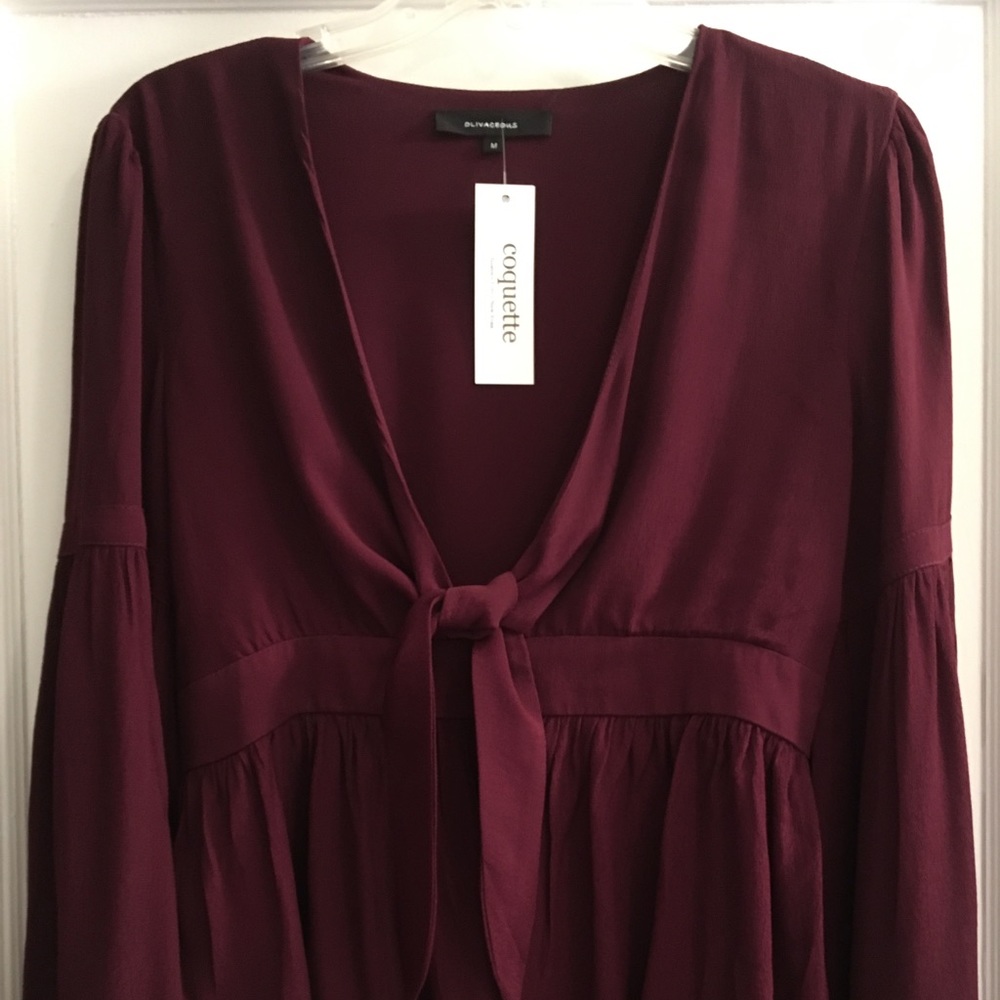 NWT Olivaceous Tie front top/jacket